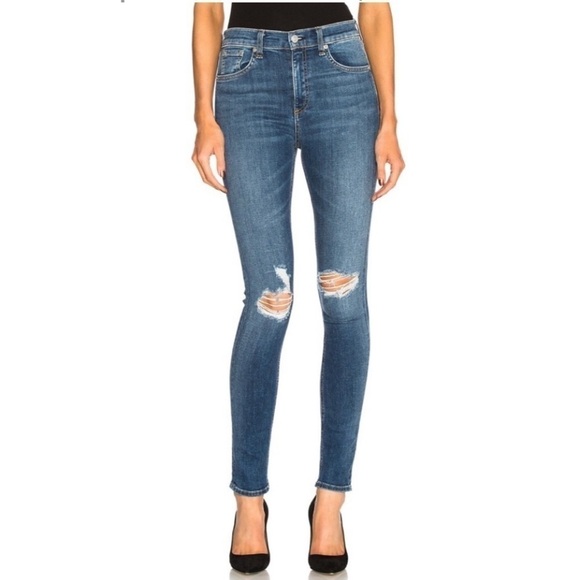 rag & bone Denim - Rag & Bone High Rise Skinny Jeans Size 24 in Bonnie Blue